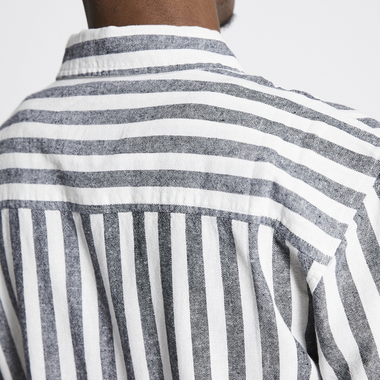 Kurzarm-Leinenhemd "Isak Stripe"